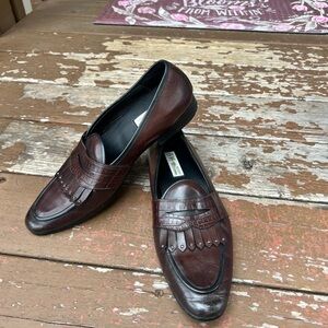 Elegant Dark Brown Leather Loafers / Size 10 US